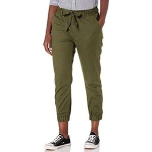 Levi’s Women’s High Rise Olive Green Joggers | Size M | Casual Cropped Pants Tie